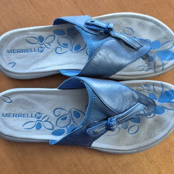 Merrell Blue Leather Thong Sandals. Size 9 - Picture 5 of 6
